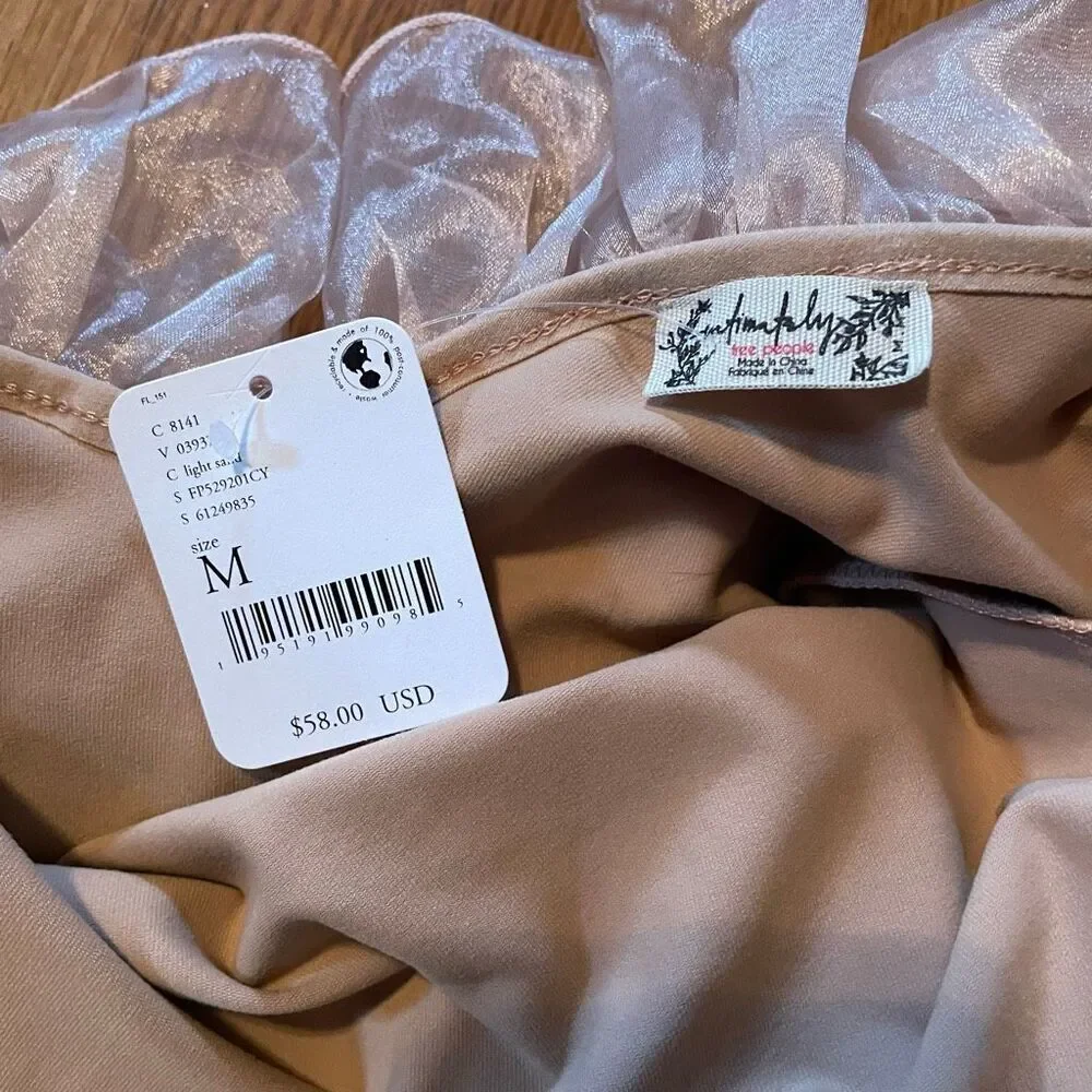 INTIMATELY FREE PEOPLE | haute wired bodysuit in light sand M $NWT 58 - Picture 7 of 10